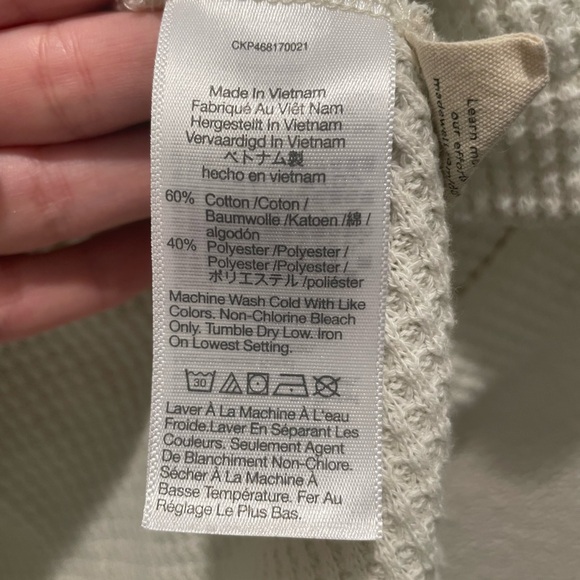 Madewell Cream Button-Front Waffle Shirt Size Small - Picture 9 of 9